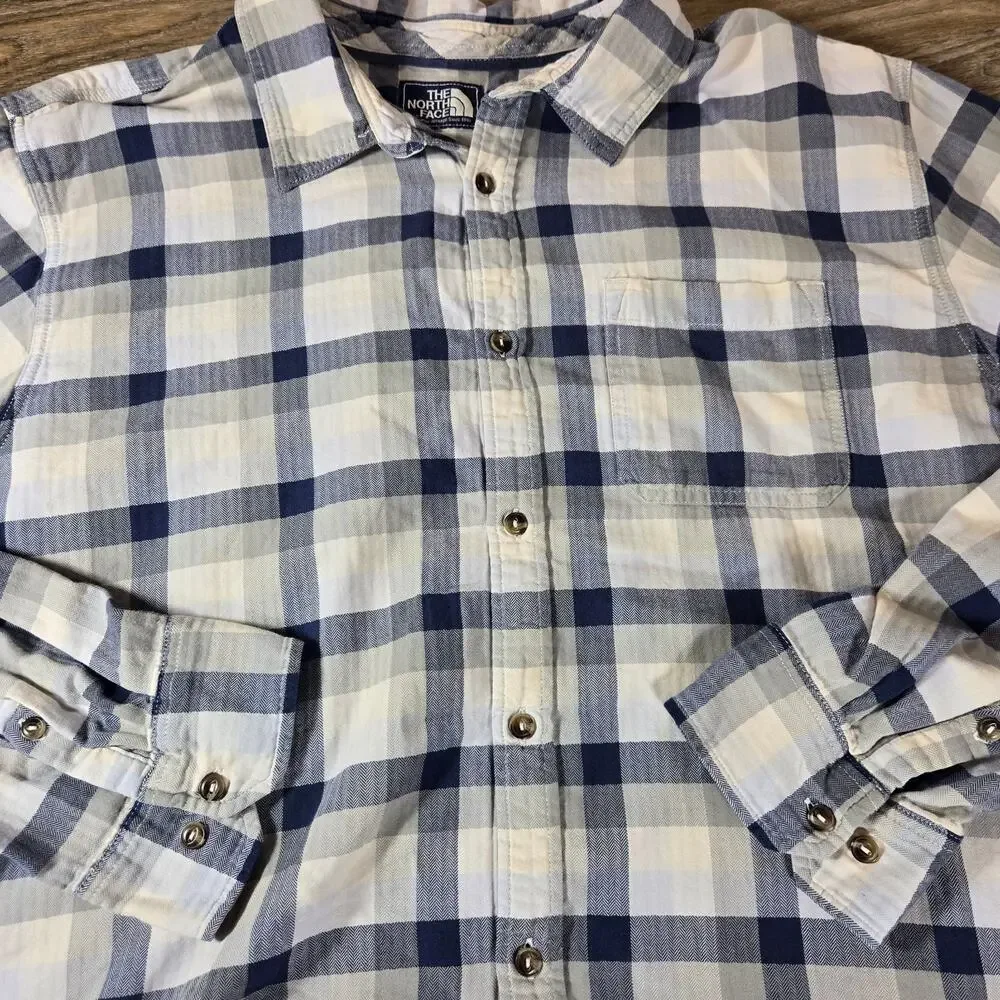 The North Face Flannel Shirt Mens XXL Plaid Cotton Button Down Heavyweight